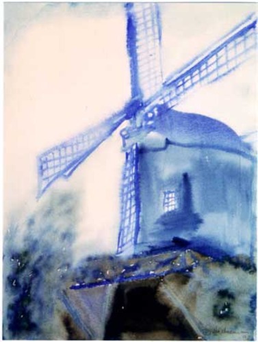 Blaue Windmühle
 (Aquarell)
