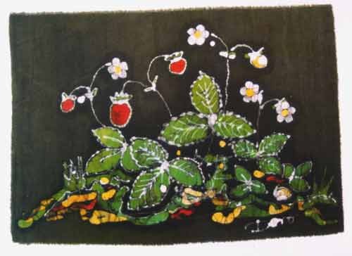 Wilde Erdbeeren
 (Batik)
